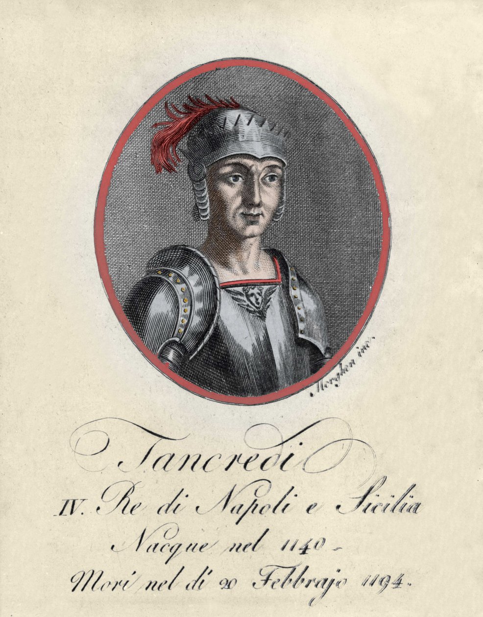 Porträt von Tancrede de Lecce (Tancredi), König von Sizilien und Neapel (1140-1194). von Unknown artist