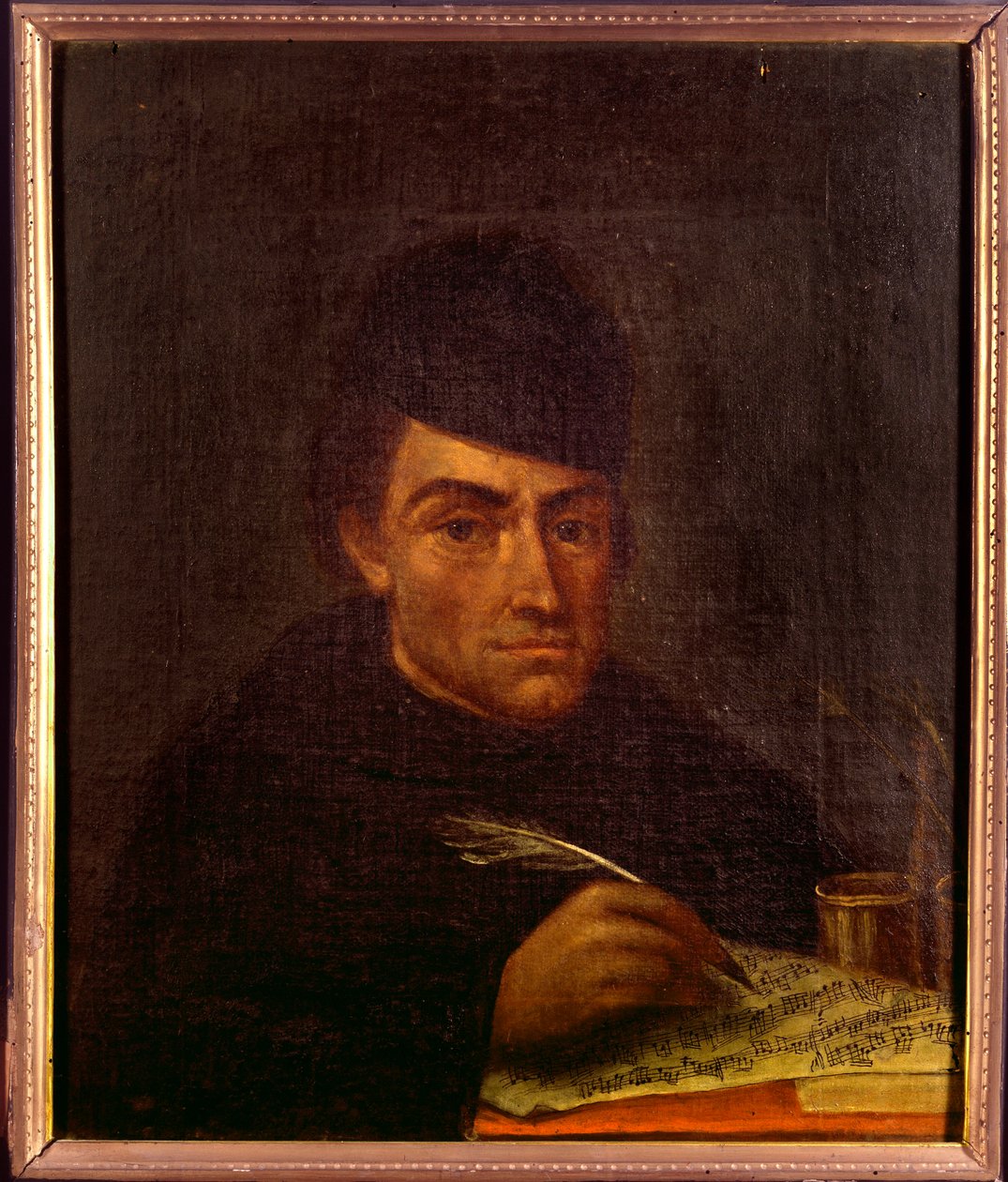 Porträt von Francesco Antonio Calegari, italienischer Barockmusiker, Theoretiker, Komponist und Priester von Unknown artist