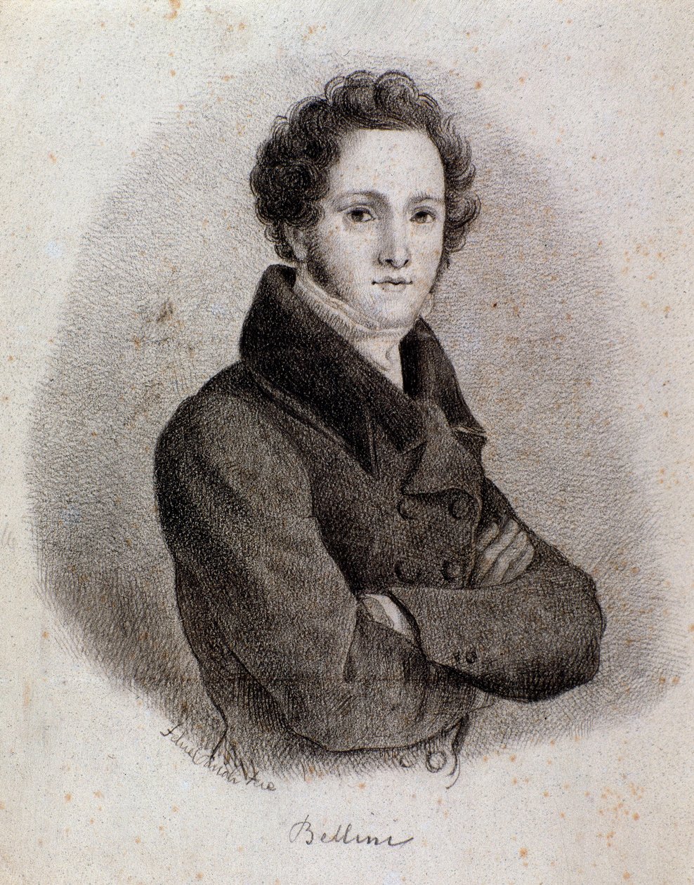 Porträt des italienischen Komponisten Vincenzo Bellini. Gravur. 19. Jahrhundert von Unknown artist
