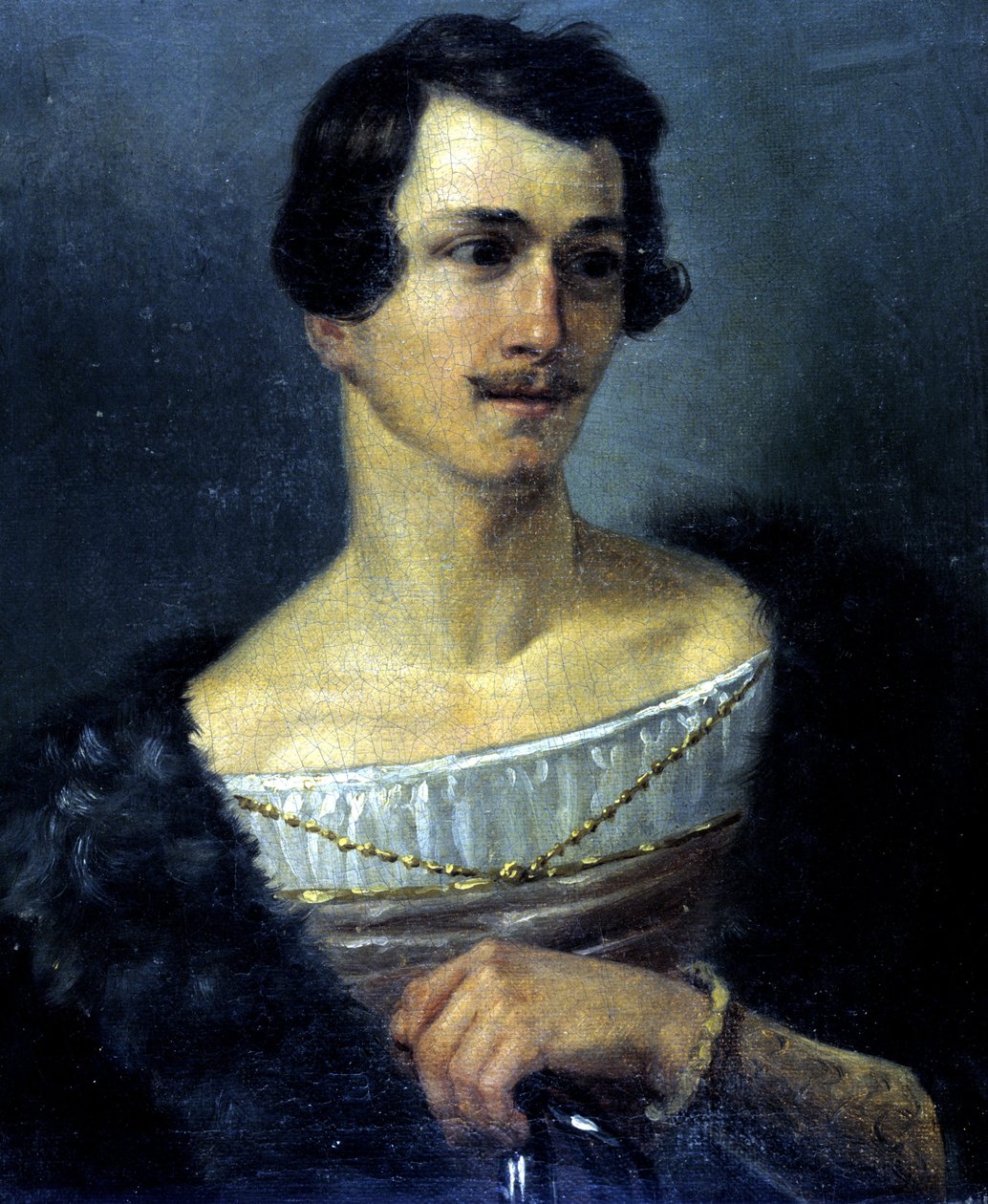 Porträt des italienischen Tenors Domenico Donzelli (1790-1873) in „La Norma“ von Vincenzo Bellini (1801-1835). Anonymes Gemälde, Museo della Scala, Mailand von Unknown artist