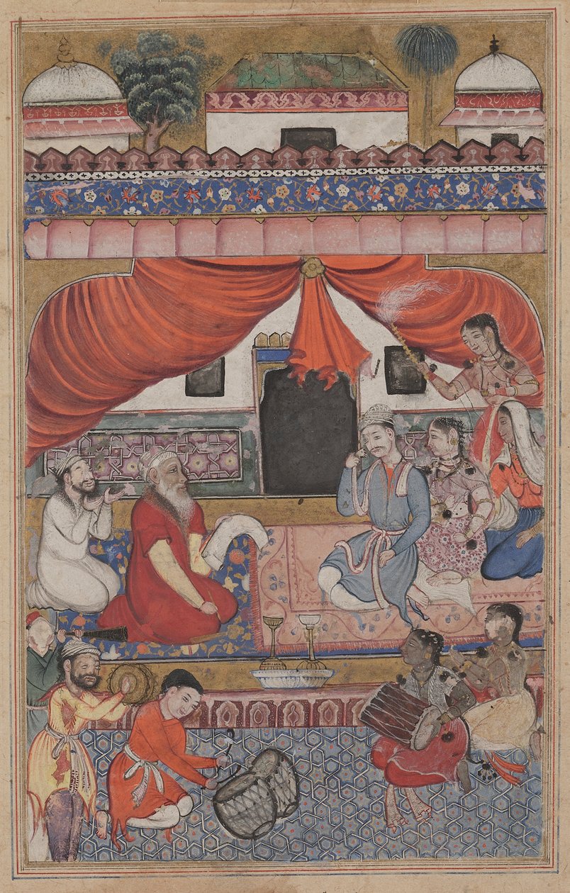Vorbereitung der Hochzeit von Mahmuda mit dem jungen Wesir, aus einem Tuti-nama (Geschichten eines Papageis): Dreiunddreißigste Nacht von Unknown artist