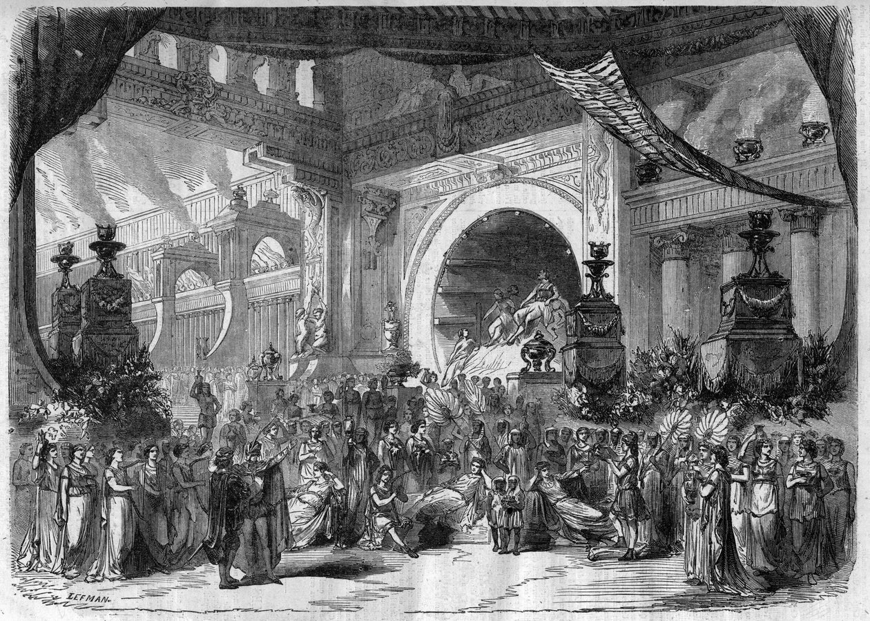 Darstellung einer Oper: Akt III, zweites Gemälde von „Faust“ von Charles Gounod - Gravur in „Le Journal Illustré“ von Unknown artist