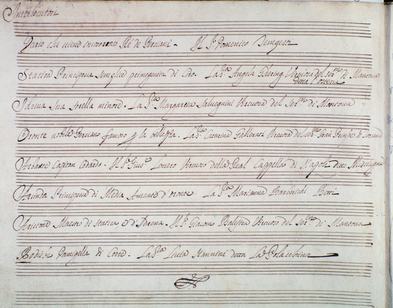 Zusammenfassung der Oper Die Krönung des Darius von Giuseppe Aldrovandini (1703) von Unknown artist