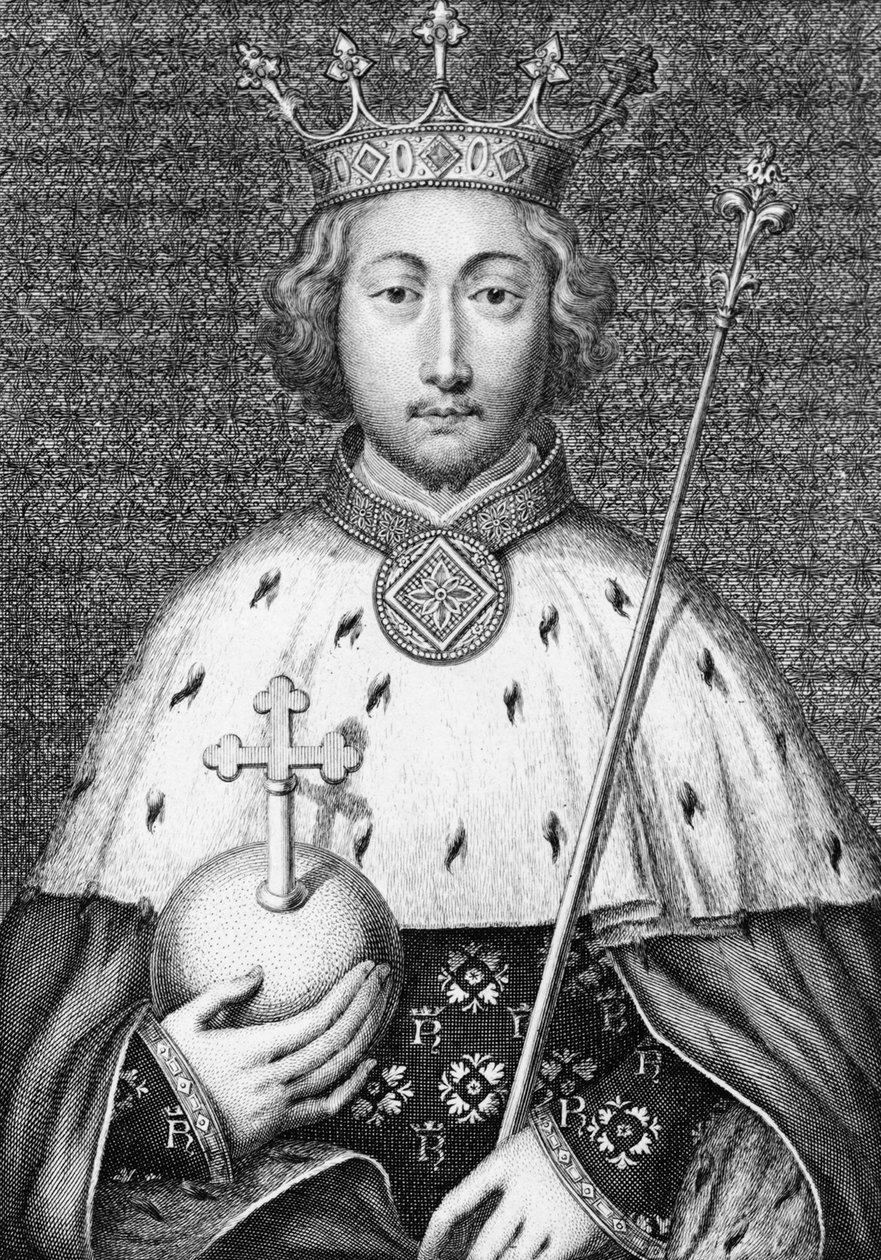 Richard II. (1367 bis 1400), König von England. Gravur des 18. Jahrhunderts von Unknown artist