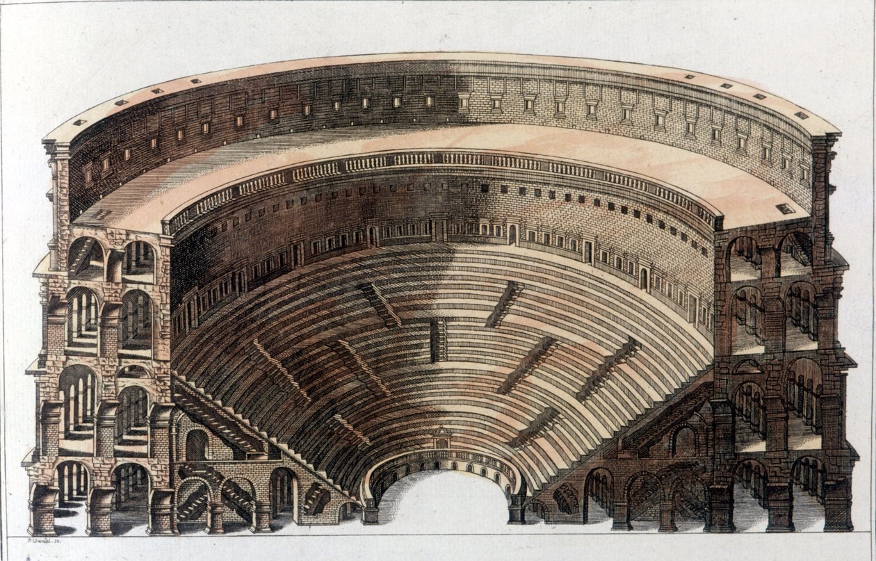 Römisches Theater. Gravur Anfang des 19. Jahrhunderts von Unknown artist