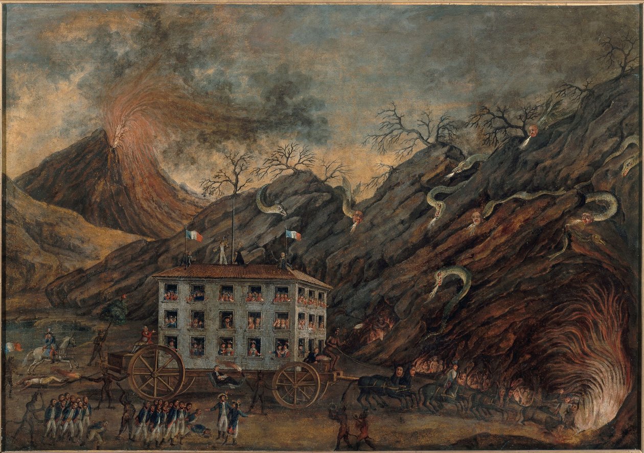 Satirische Allegorie eines Abstiegs in die Hölle von Unknown artist