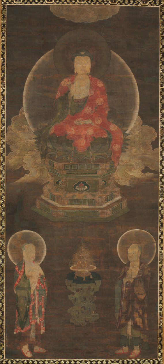 Shakyamuni-Triade: Buddha begleitet von Manjushri und Samantabhadra (Buddha) von Unknown artist