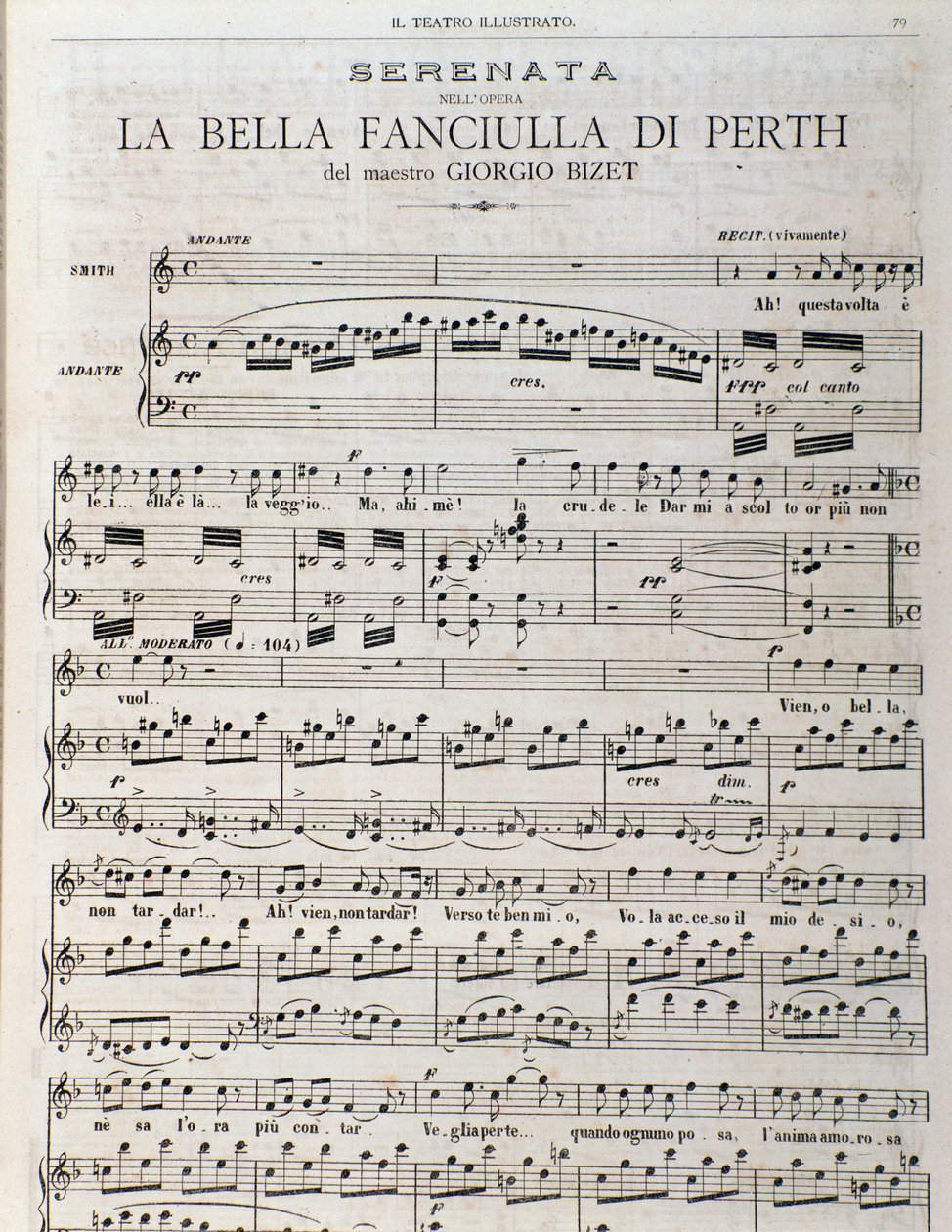 Notenblatt für Die schöne Magd von Perth, Oper von Georges Bizet von Unknown artist
