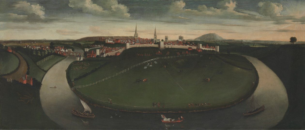 Shrewsbury und der Fluss Severn von Unknown artist