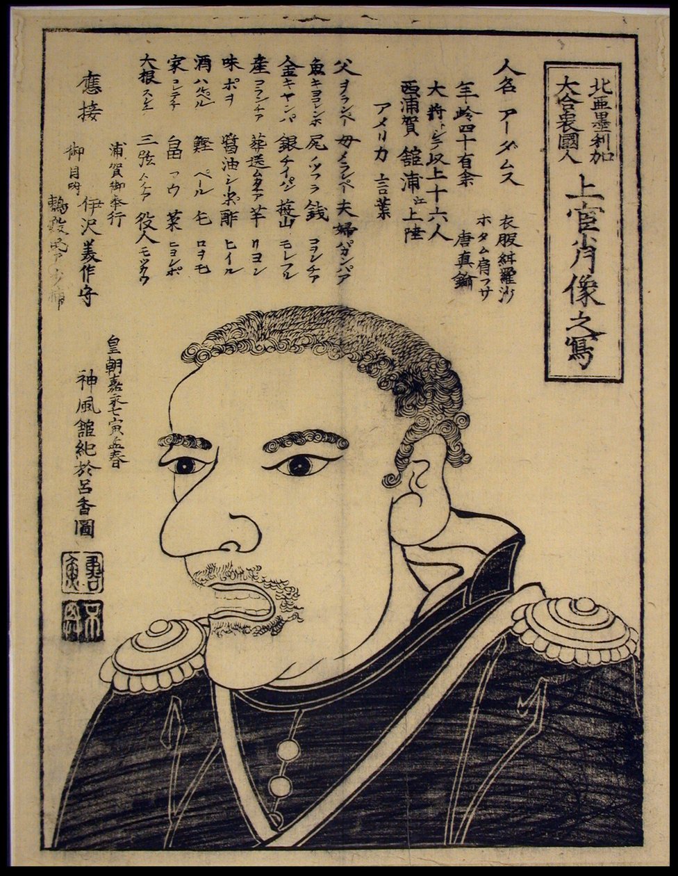 Skizze eines Porträts eines hochrangigen Offiziers, aus den Vereinigten Staaten von Amerika von Unknown artist