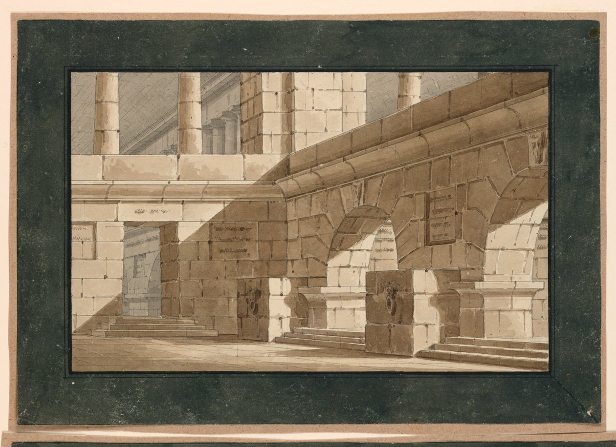 Bühnenbild, Hof eines antiken Gebäudes von Unknown artist