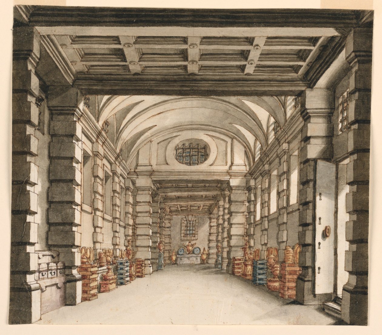 Bühnenbild, Innenraum des Schatzhauses von Unknown artist