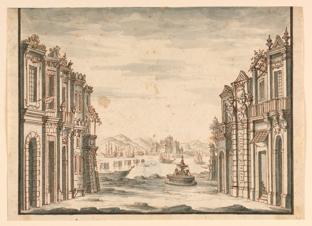 Bühnenbild, Stadtansicht von Unknown artist