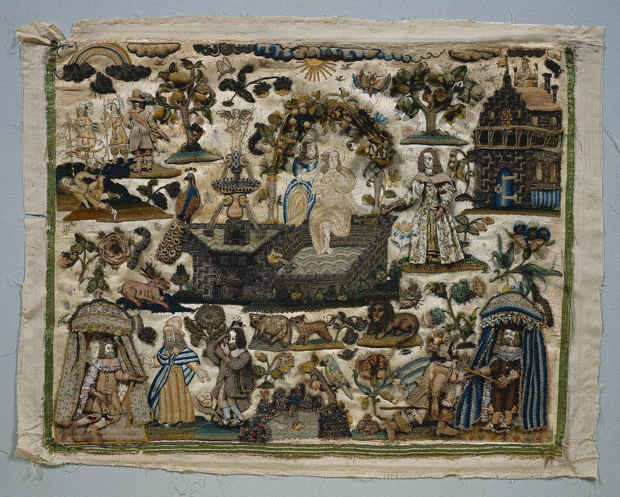 Stumpwork-Panel: Geschichte von David und Bathseba von Unknown artist