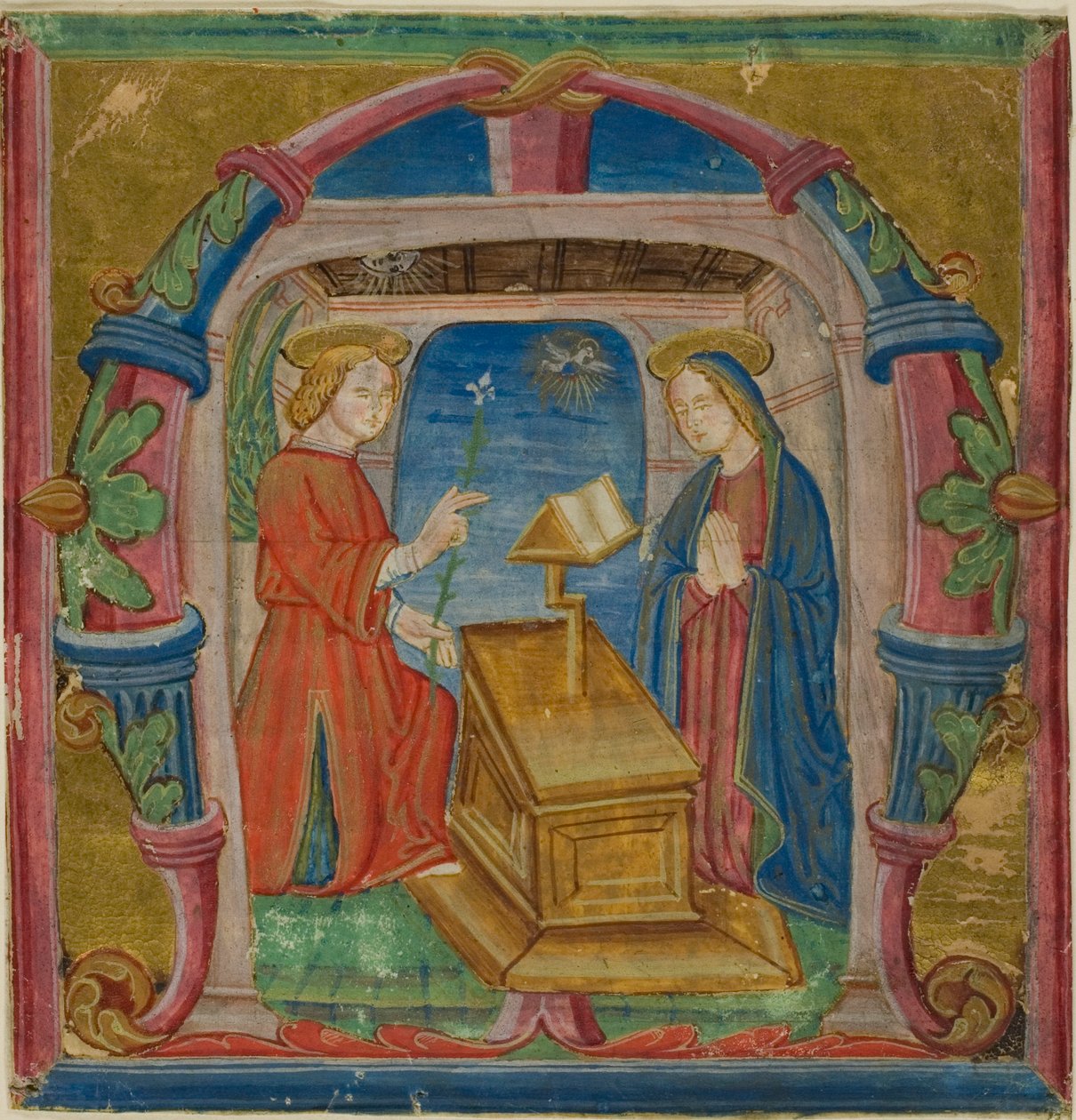 Die Verkündigung in einem historierten Initial "M" aus einem Antiphonar von Unknown artist