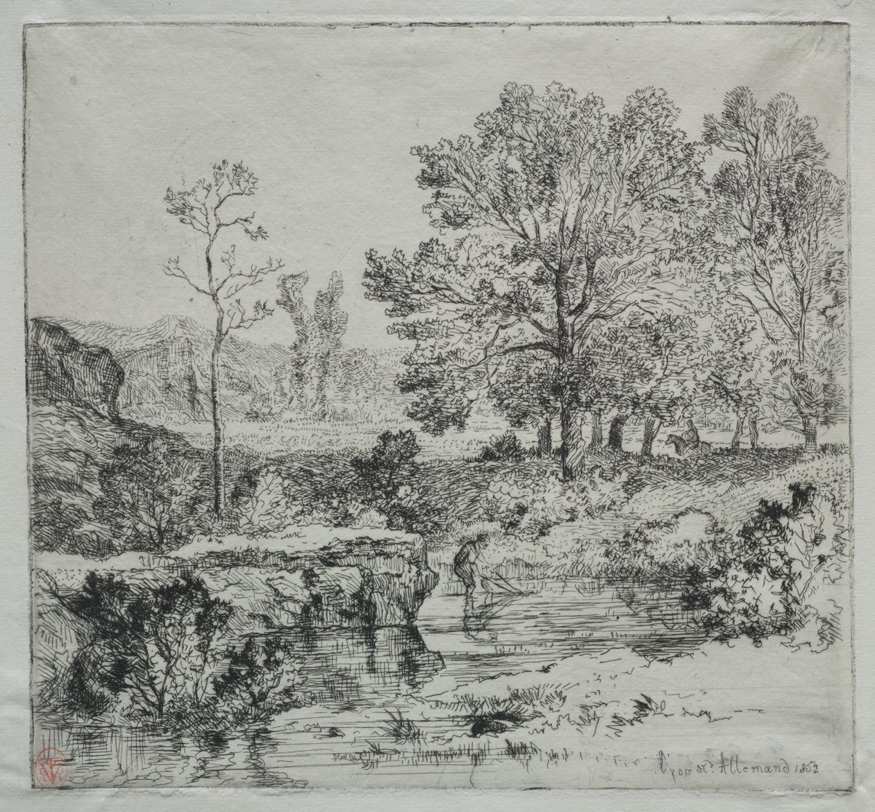 Am Waldrand. Der Garnelenfischer von Unknown artist