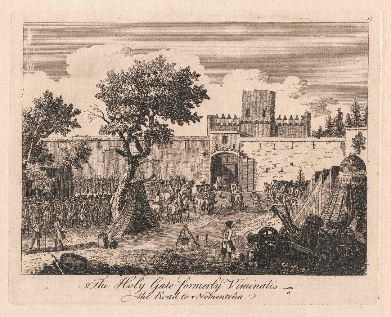 Das Heilige Tor ehemals Viminalis, Der Weg nach Nomentena von Unknown artist