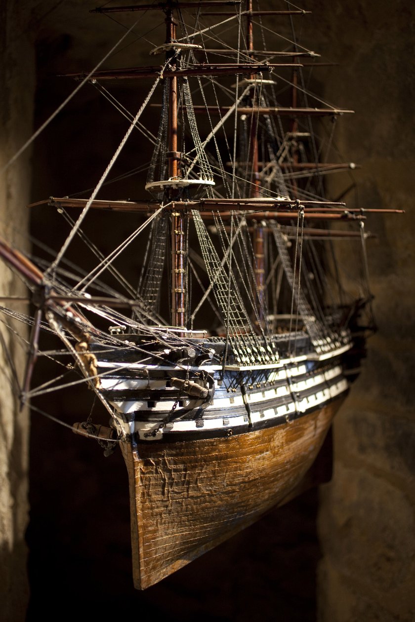 Das Marengo. Votivmodell, von vorne gesehen, nach 1810. Modell aus Holz, Tapferkeit und Pflanzenfasern. Marinemuseum von Brest. von Unknown artist