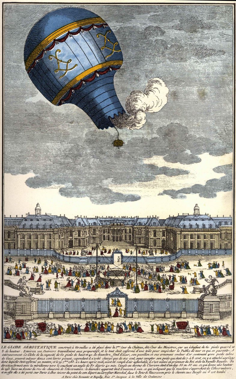 Der aerostatische Globus, gebaut in Versailles 1783 von Unknown artist