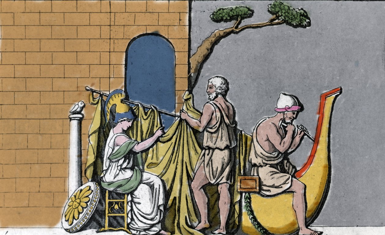 Der Bau des Schiffes Argo, unterstützt von Minerva, mit dem heiligen Holz der Eichen von Dodona von Unknown artist