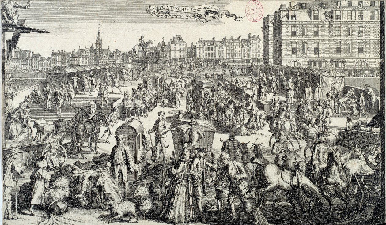 Das Gedränge auf der Pont Neuf in Paris von Unknown artist