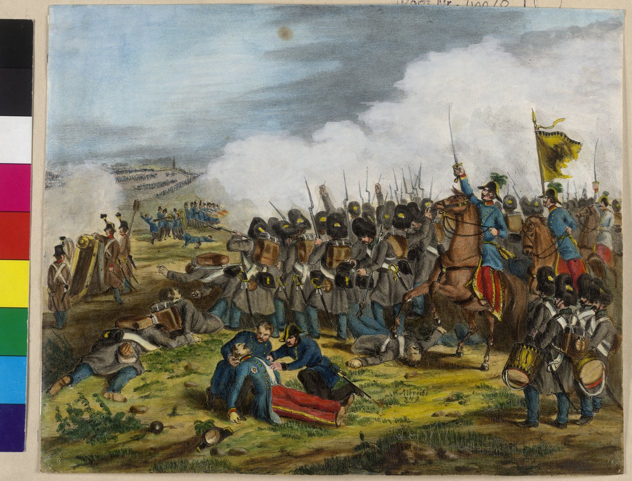 Die tödliche Verletzung des Generals Ulysses Baron von Salis-Soglio während der Schlacht von S. Lucy in Verona am 6. Mai 1848 von Unknown artist