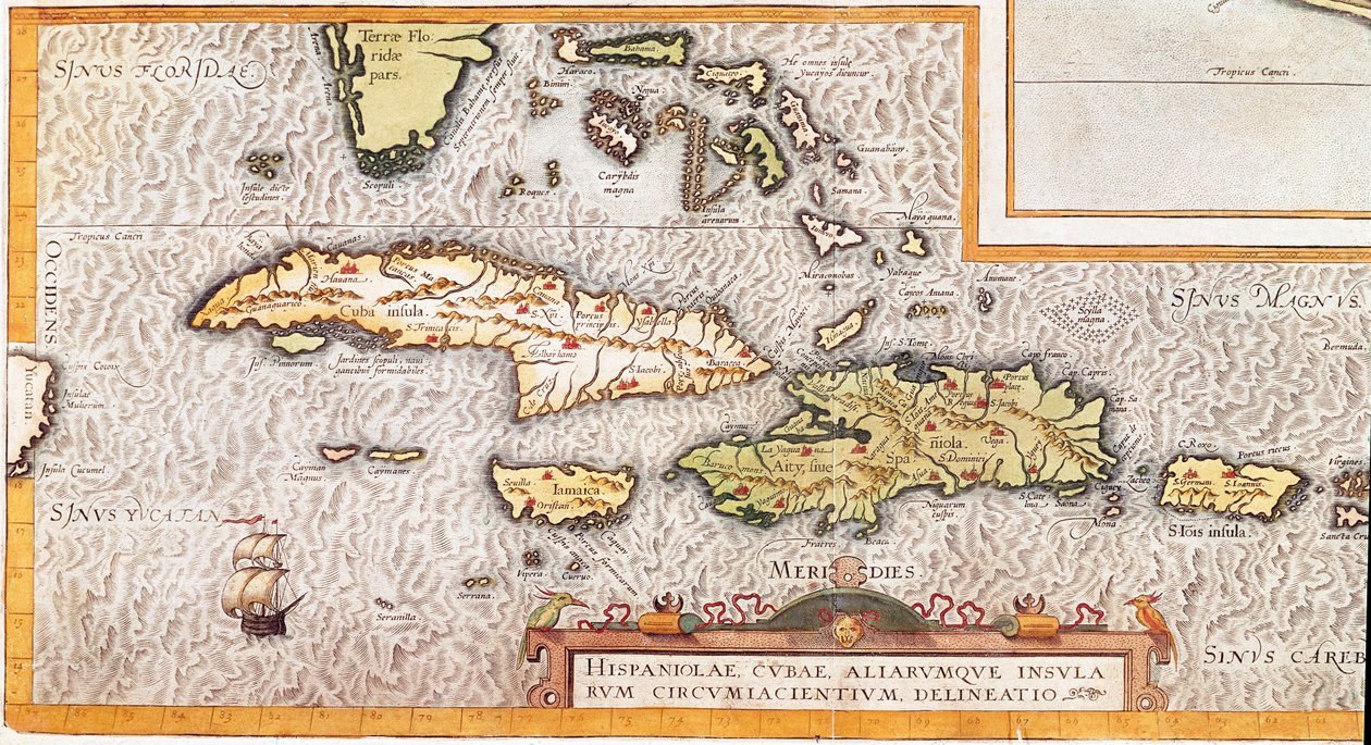 Die Inseln der Großen Antillen und der Kleinen Antillen im Karibischen Meer (Karte) von Unknown artist