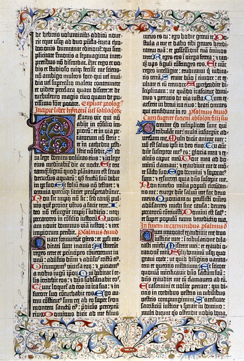 Die lateinische Bibel von Gutenberg mit 42 Zeilen - 1455. von Unknown artist