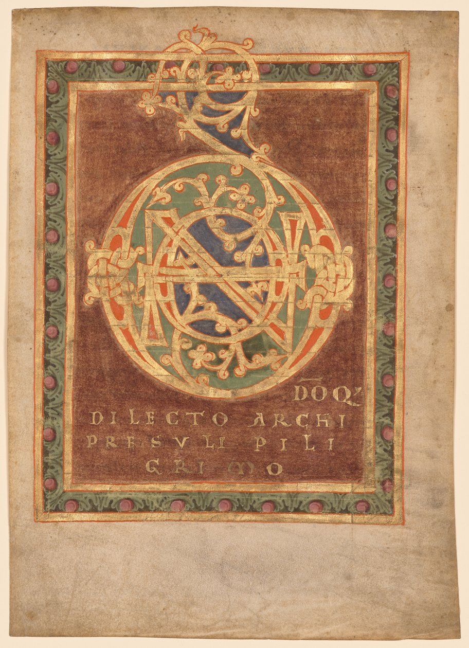 Titelseite von Abt Bernos "Tonarius:" Initiale D[omino] von Unknown artist