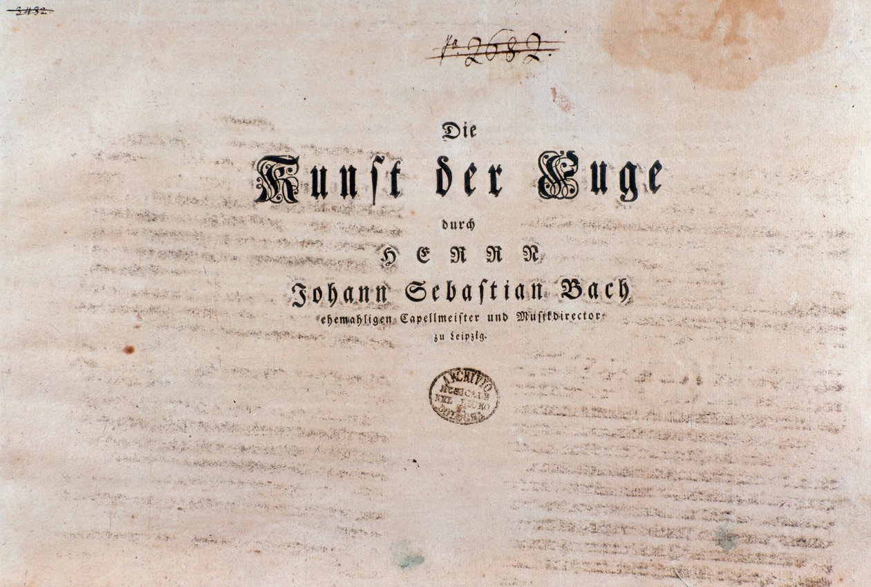 Titelseite der Partitur von Die Kunst der Fuge, von Johann Sebastian Bach von Unknown artist