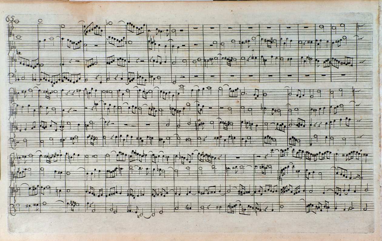 Titelseite der Partitur von Die Kunst der Fuge, die letzte und unvollständige Fuge, von Johann Sebastian Bach von Unknown artist