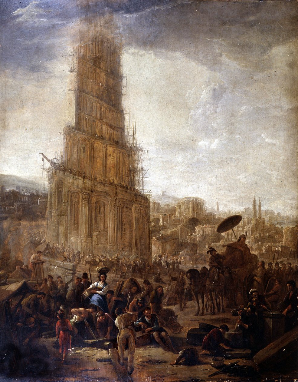 Turm von Babel - Der Turm von Babel - anonymes Gemälde von Unknown artist
