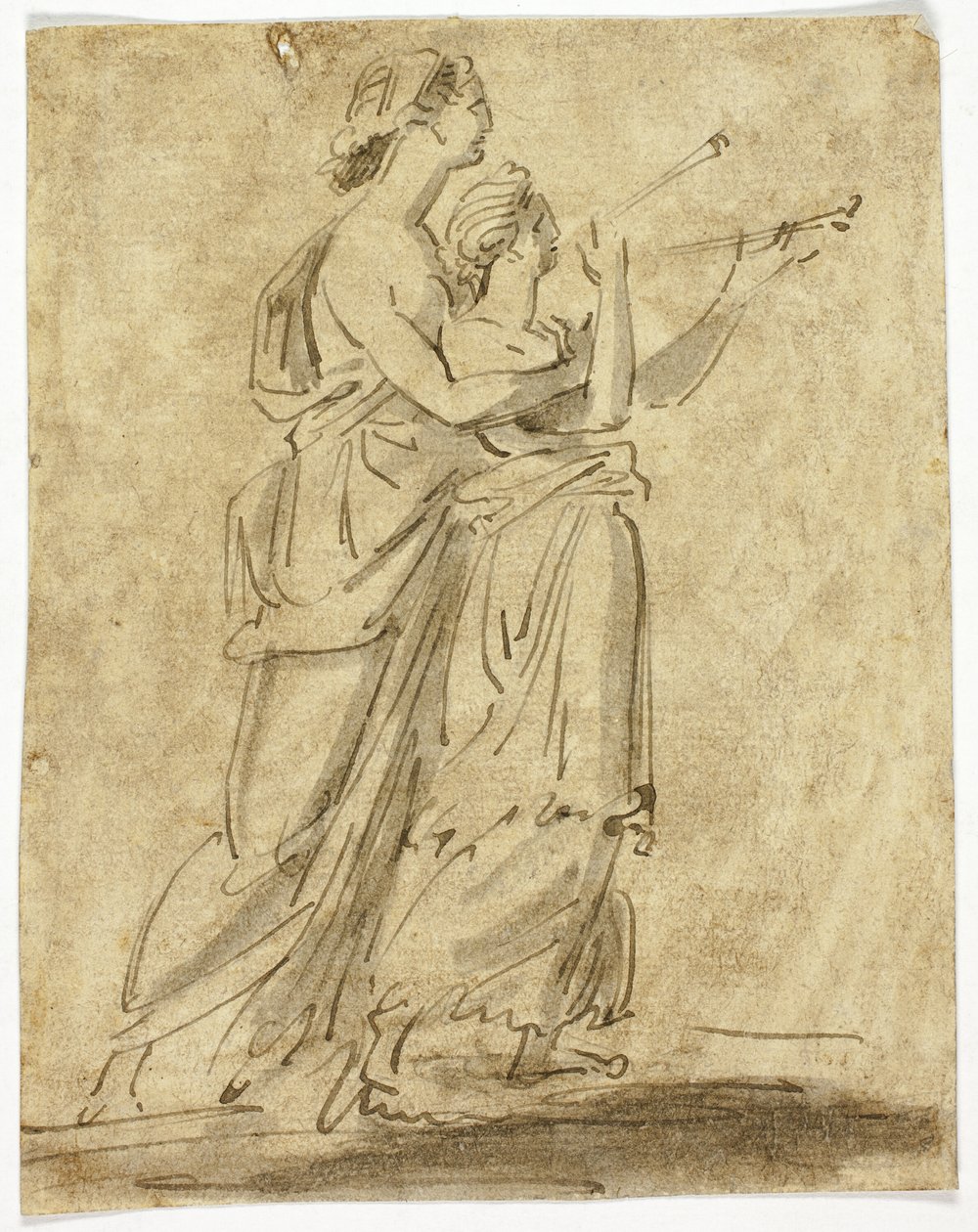 Zwei klassische weibliche Figuren von Unknown artist