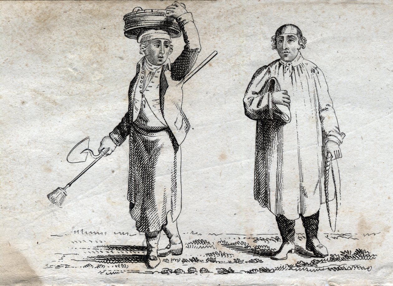 Zwei Bauern, späte 18. Jahrhundert Gravur, private Sammlung. von Unknown artist