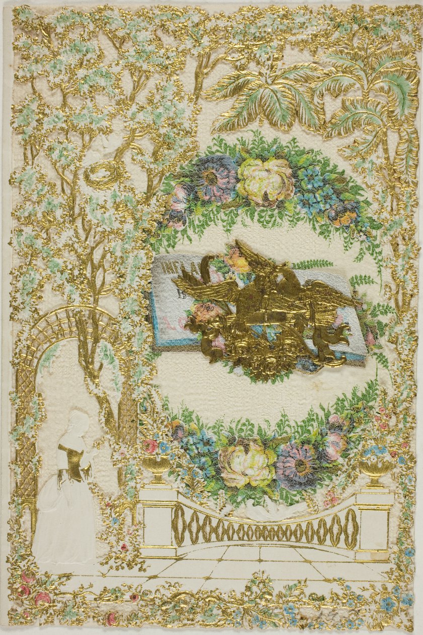 Ohne Titel Valentinstag (Frau im Garten) von Unknown artist
