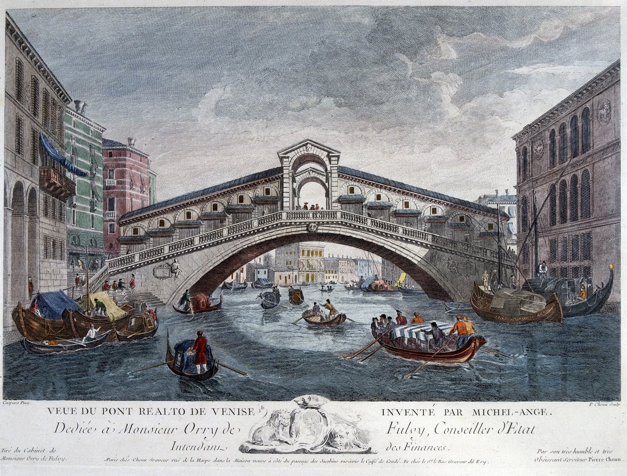 Venedig, Blick auf die Rialtobrücke - Optik von Unknown artist