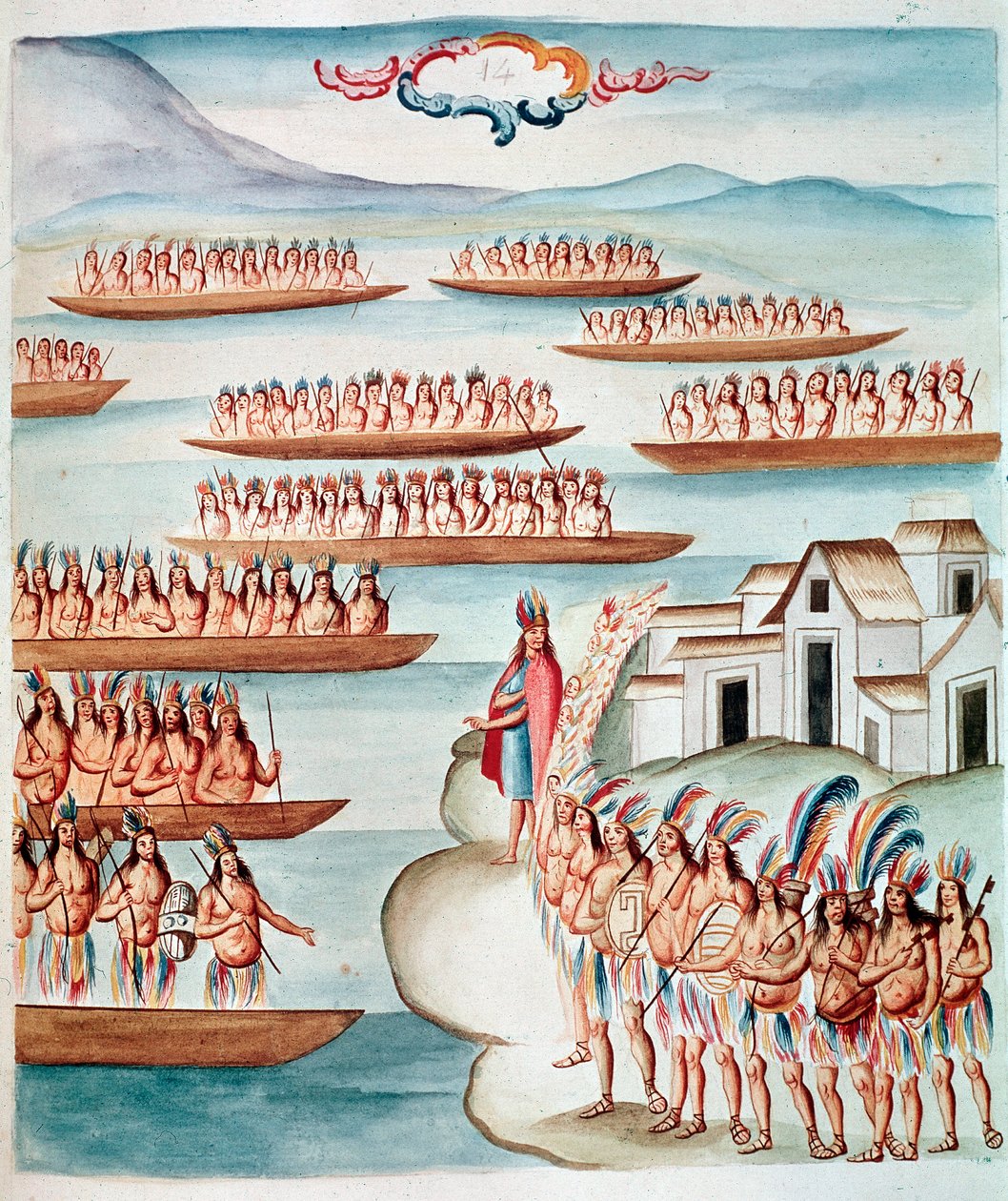 Ansicht von Tlatelolco, umgeben von der Lagune, Mexiko von Unknown artist