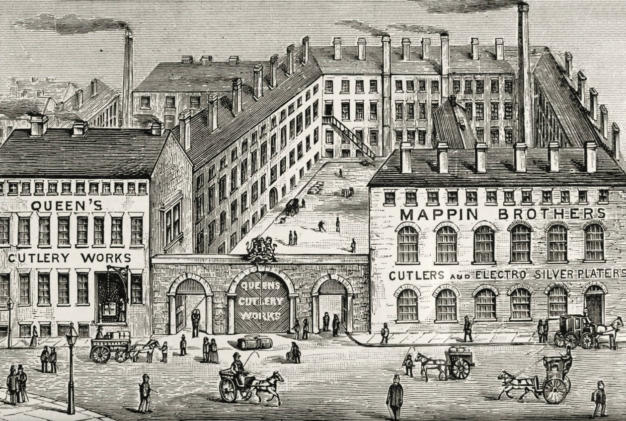 Ansicht der Mappin Brothers Besteckfabrik in London (Detail) von Unknown artist