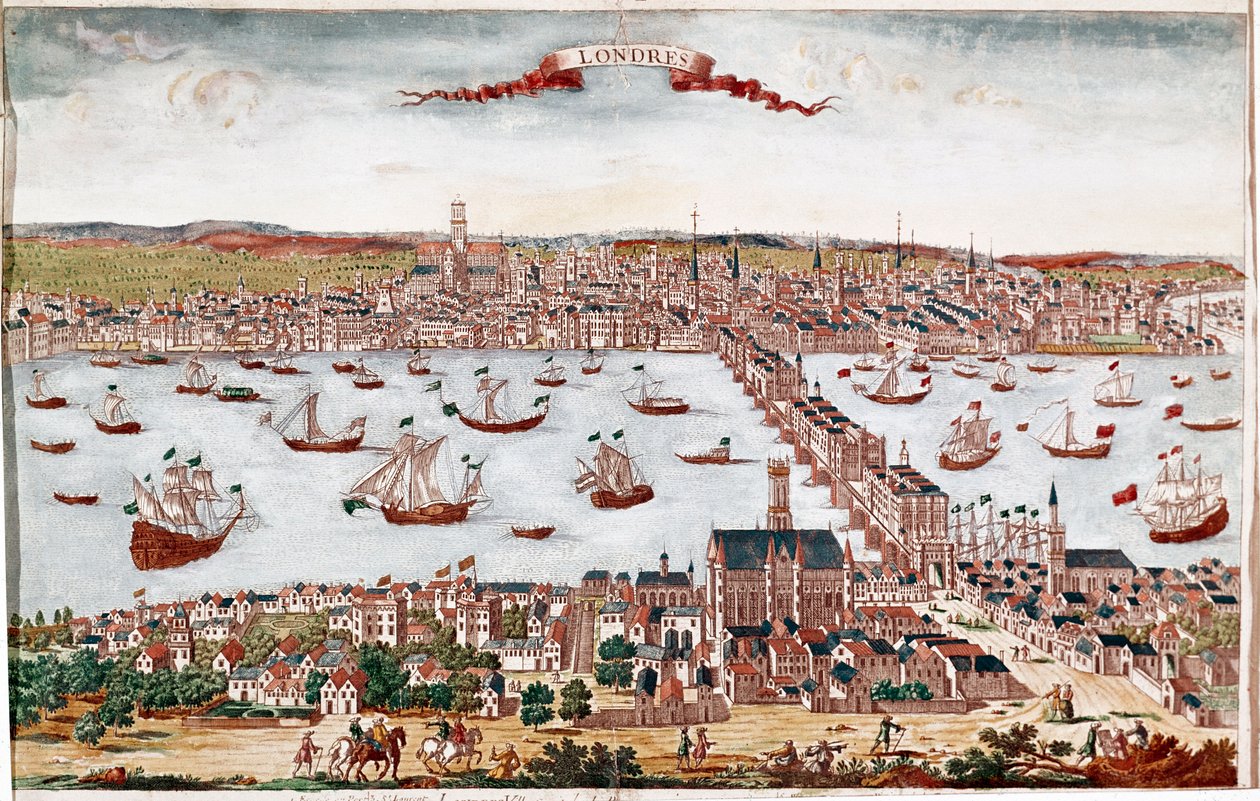 Ansicht der Stadt London und der Themse (Gravur) von Unknown artist