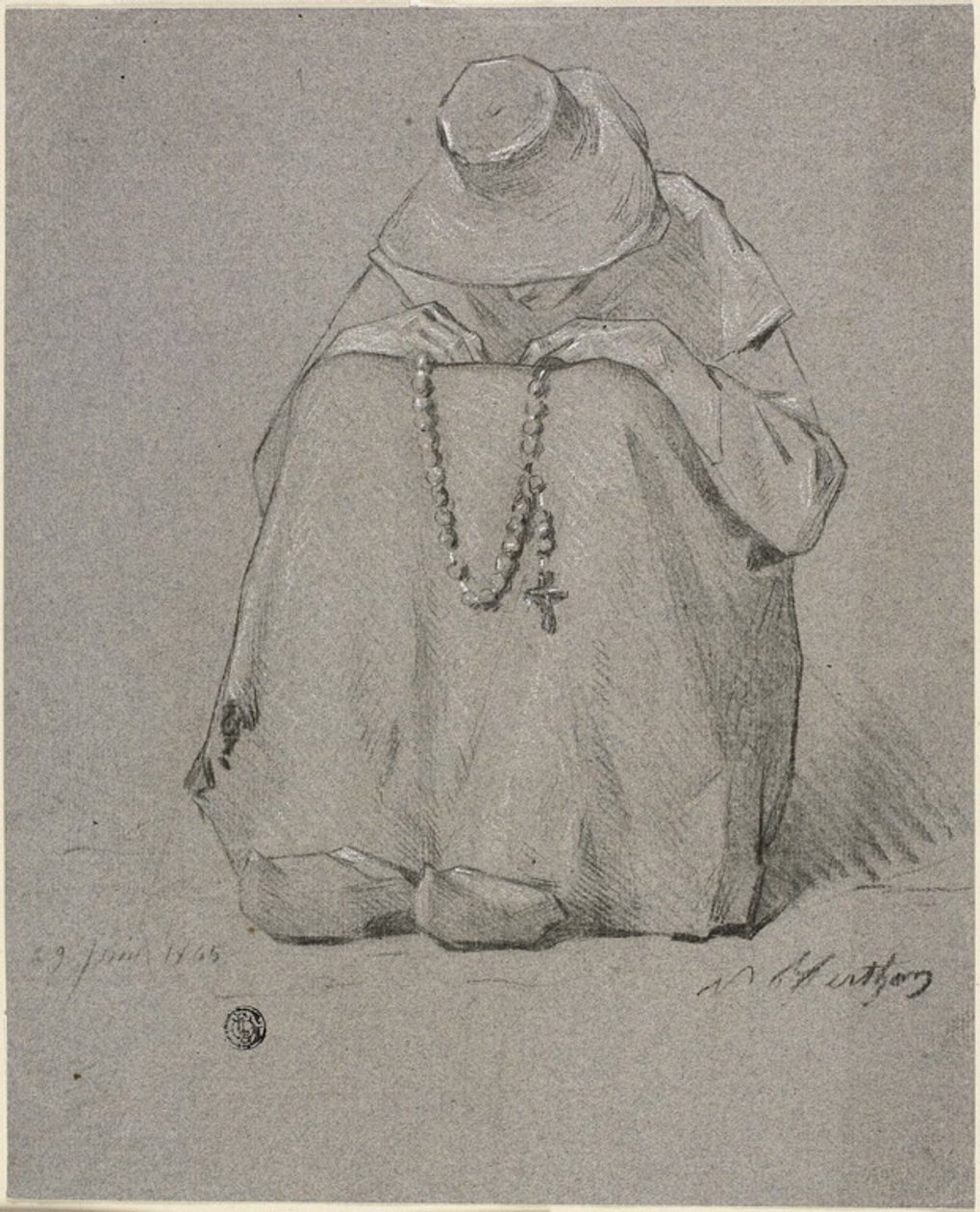 Frau mit Rosenkranz von Unknown artist