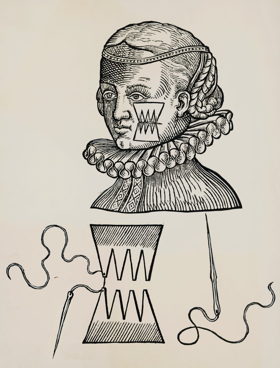 Wunde an der Wange mit Pflastern behandelt, um Narbenbildung zu verhindern von Unknown artist