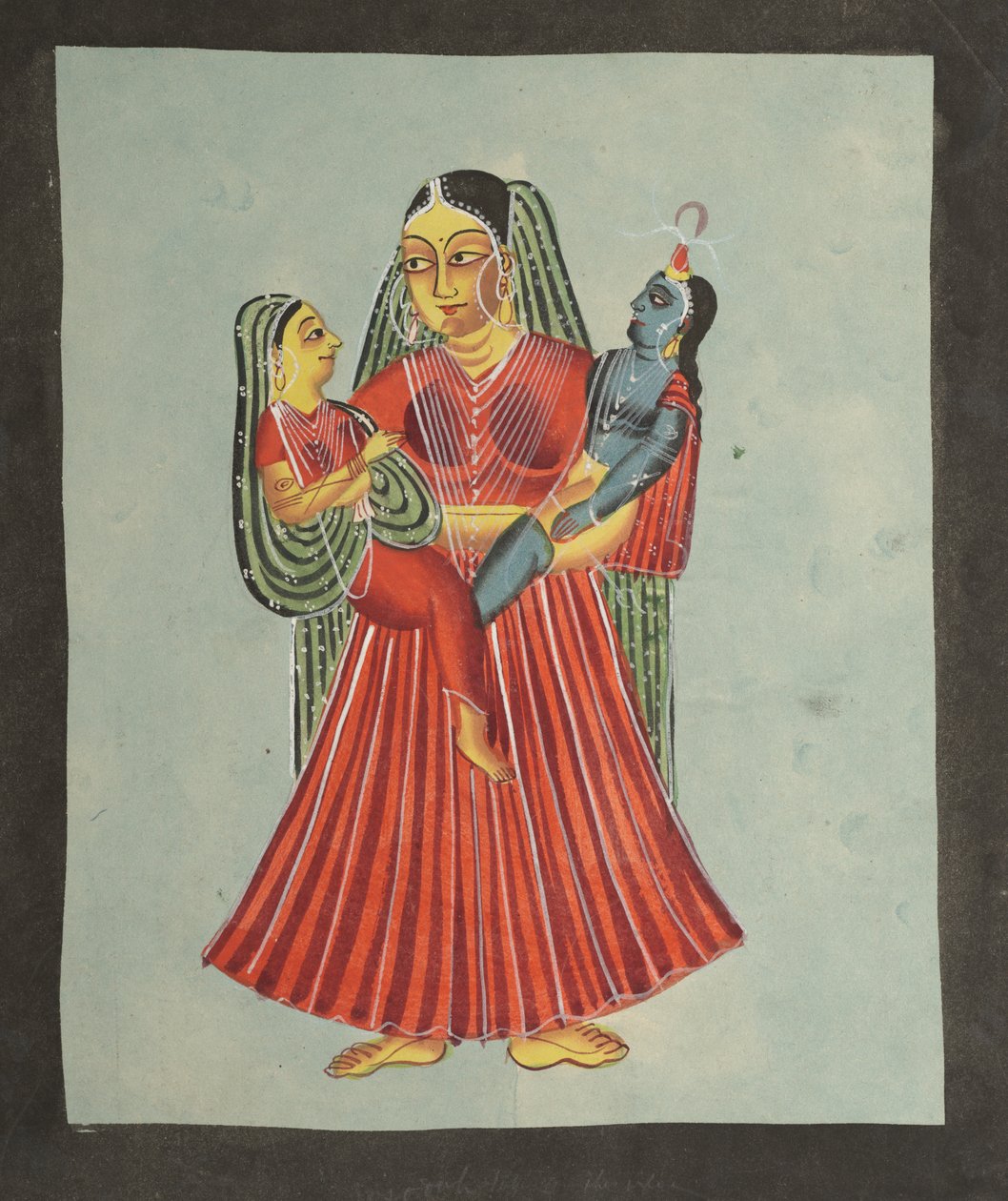 Yasoda hält Krishna und Radha von Unknown artist