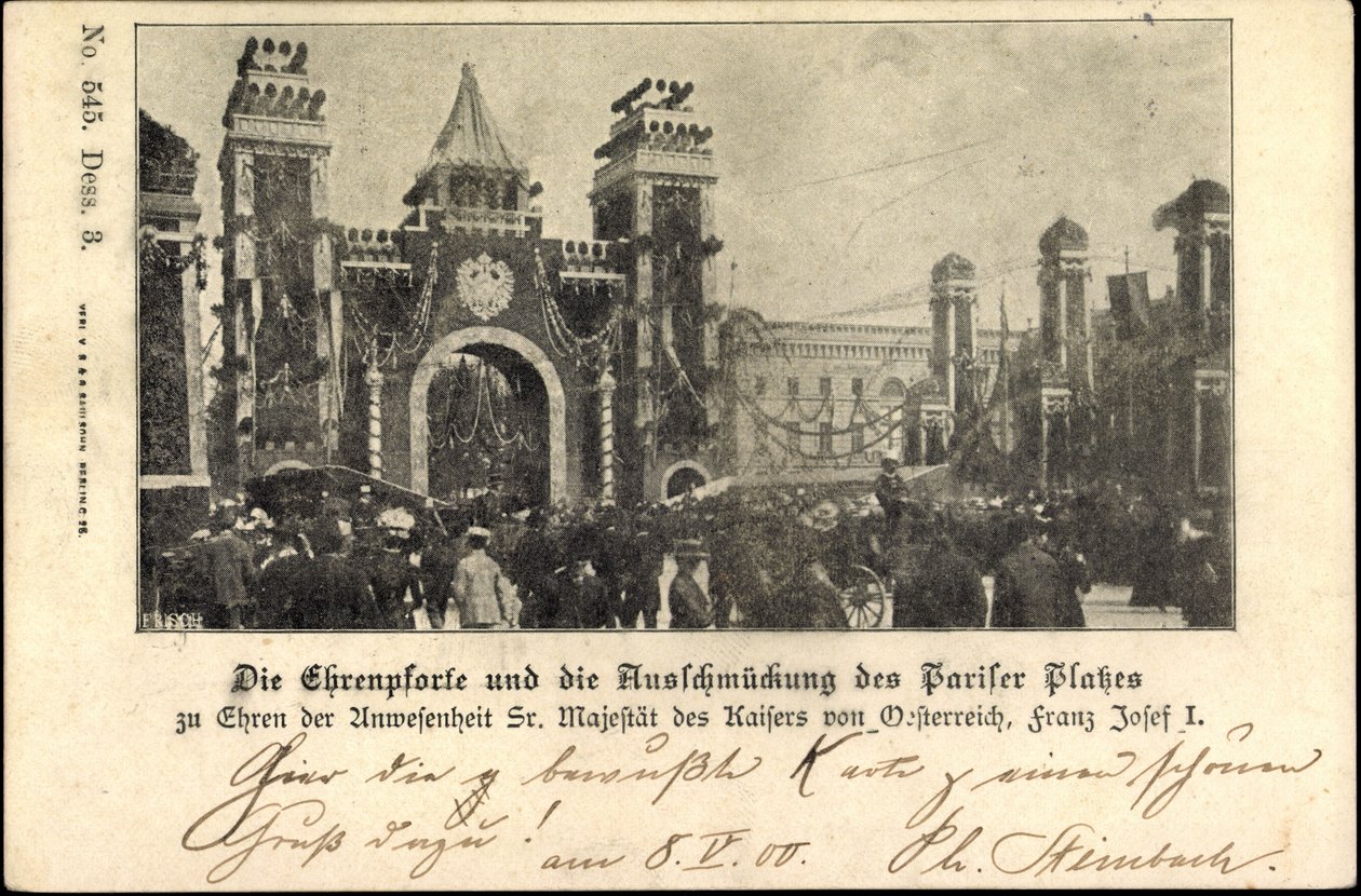 Berlin, Franz Josef I am Pariser Platz, Ehrentor von Unknown photographer