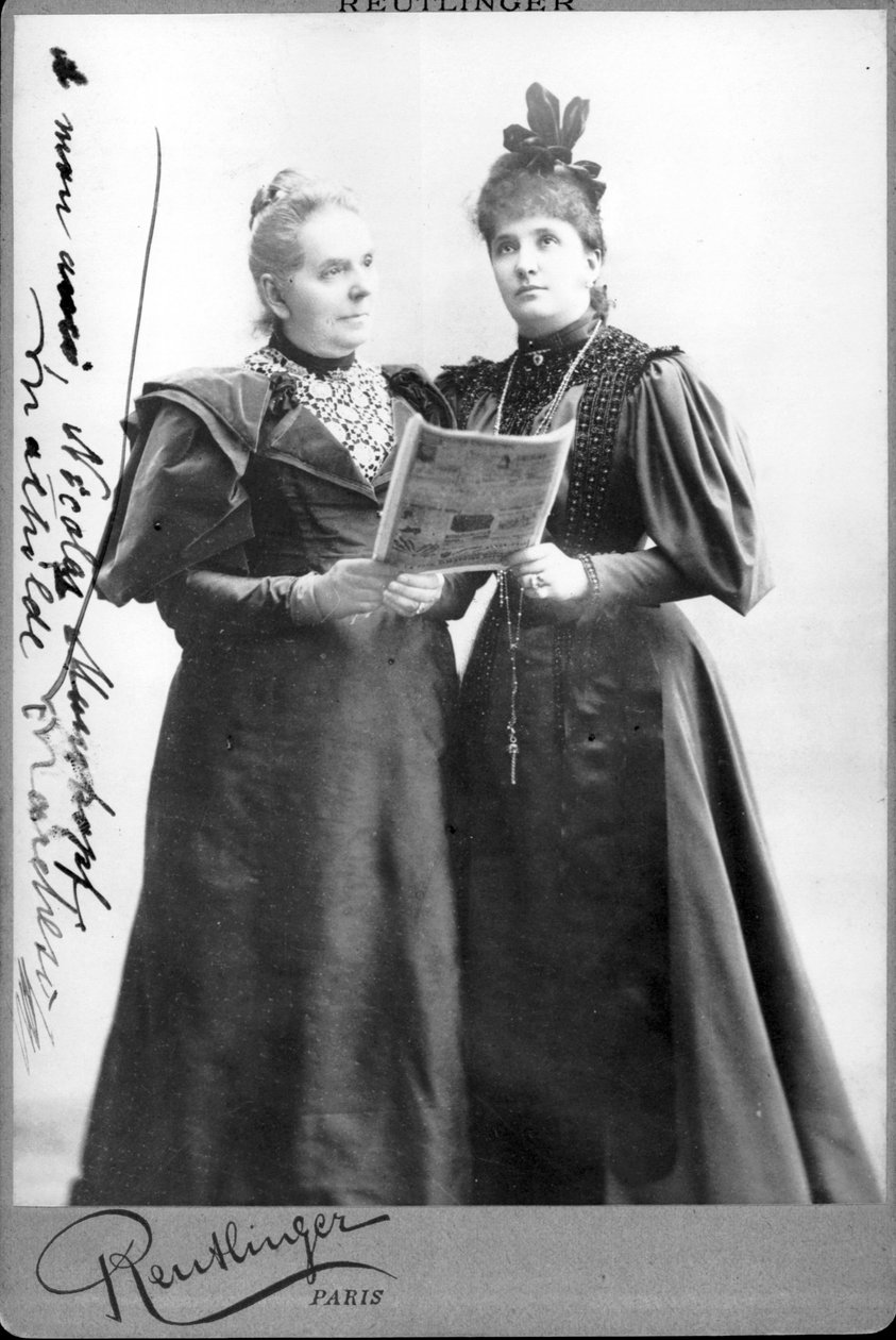 Die deutsche Sängerin Mathilde Marchesi (1821-1913) und die australische Sängerin Nellie (Nelly) Melba (1861-1931). Fotografie aus dem späten 19. Jahrhundert von Unknown photographer
