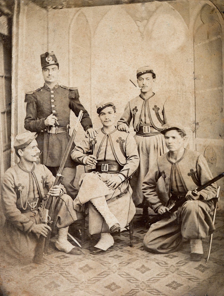 Päpstliche Zuaven - Pontifikale Zuaven - 1865 von Unknown photographer