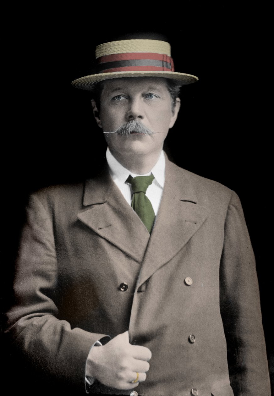 Porträt von Sir Arthur Conan Doyle (1859-1930), englischer Schriftsteller, Schöpfer der Figur „Sherlock Holmes“ von Unknown photographer