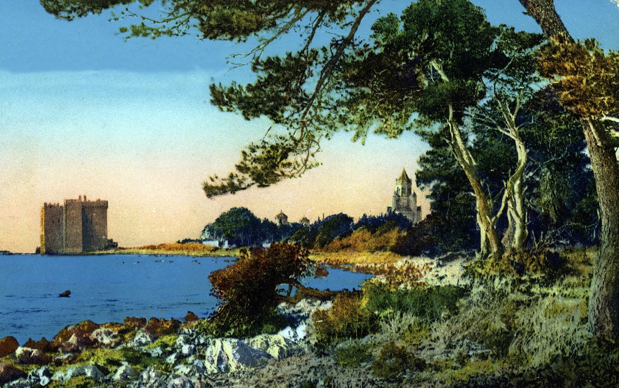 Ansicht des ehemaligen Klosters Saint Honorat (Abtei von Lerins) auf der Insel Saint-Honorat, Alpes-Maritimes von Unknown photographer