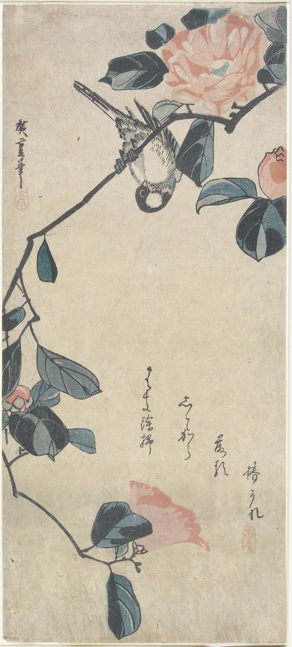 (Vogel auf Kamelie), frühes 19. Jahrhundert von Utagawa Hiroshige