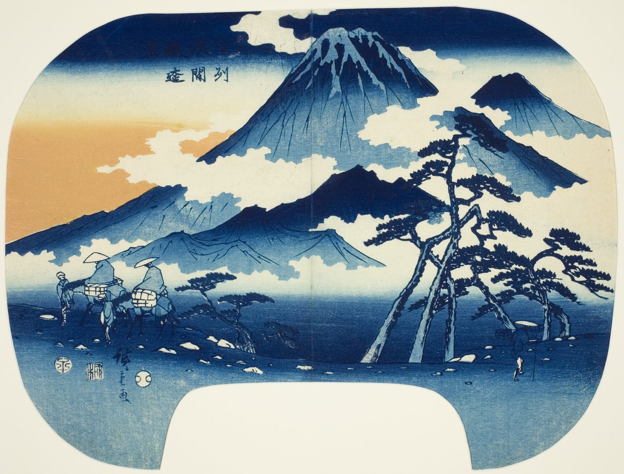Fernsicht auf den Berg Asama im Shinshu-Distrikt von Utagawa Hiroshige