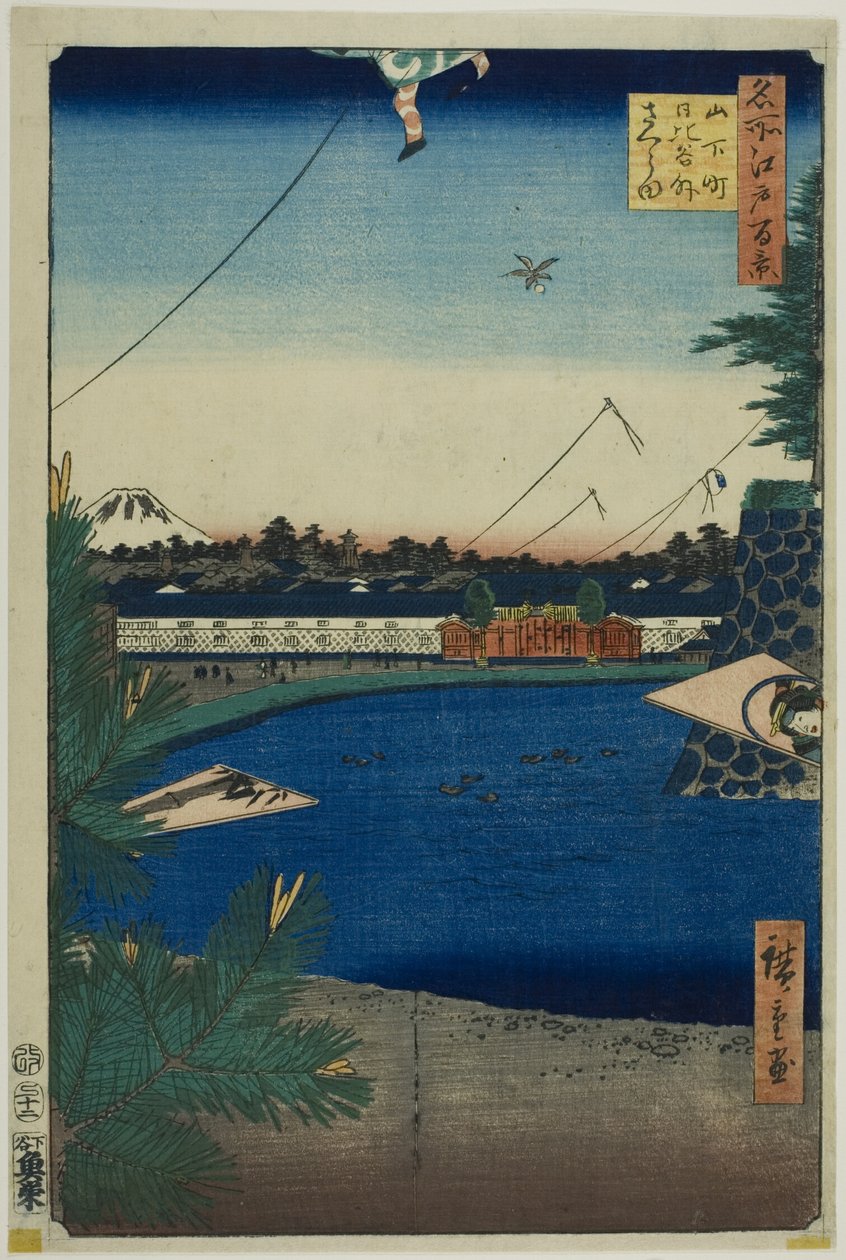 Hibiya und Soto-Sakurada von Yamashita-cho, aus der Serie "Hundert berühmte Ansichten von Edo" von Utagawa Hiroshige